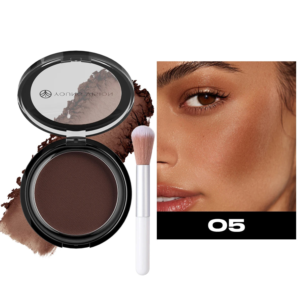 Professional Matte Contour Powder Tray Creates a 3D Facial Contour, with Long-Lasting Bronzing Powder for Setting Makeup