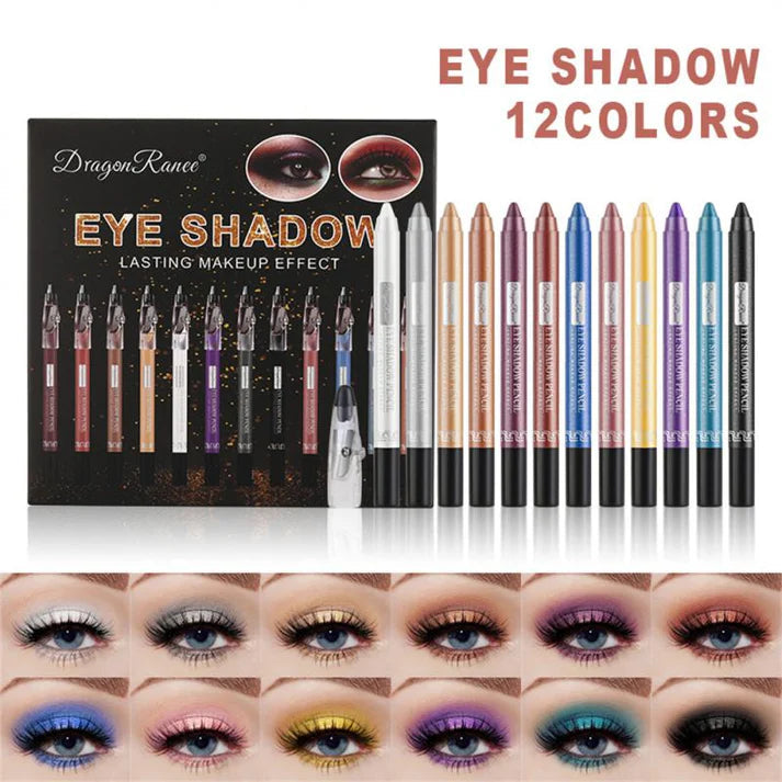 12-Piece Pearlescent Eye Shadow Stick Set