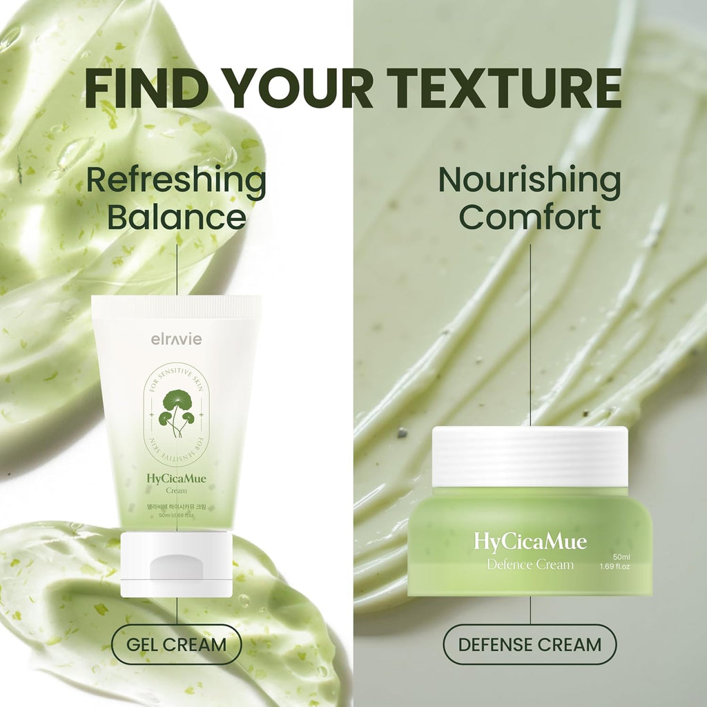 Hycicamue Defence Cream, Calming Korean Moisturizer for Sensitive Skin, Redness Relief, Summer Sebum Control, Lightweight Hydrating, Cica Vegan Mucin Barrier Repair, Face Cream, 1.69 Fl.Oz