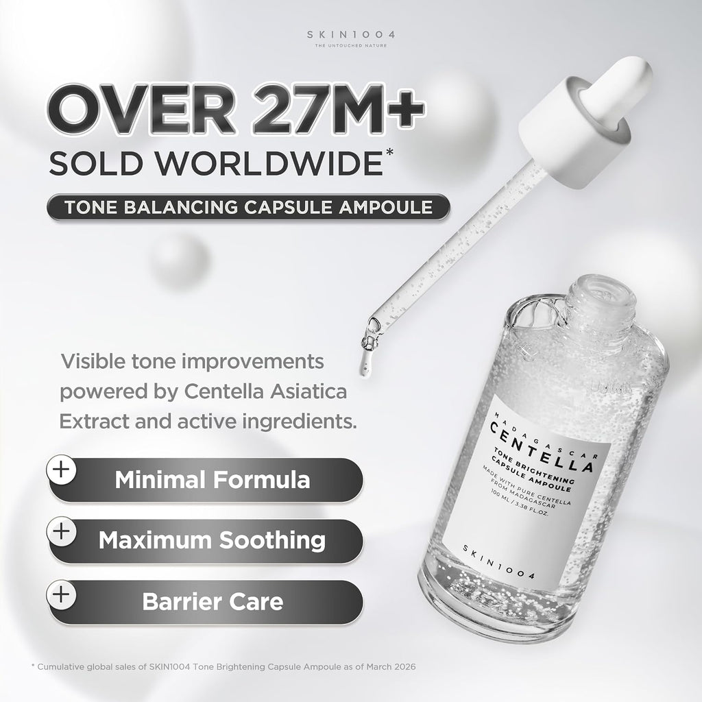 Tone Balancing Capsule Ampoule, Niacinamide & Centella Serum for Face, Korean Hydrating Facial Serum for Unevne Skin Tone with Tranexamic Acid, Korean Skin Care, 3.38 Fl.Oz / 100Ml