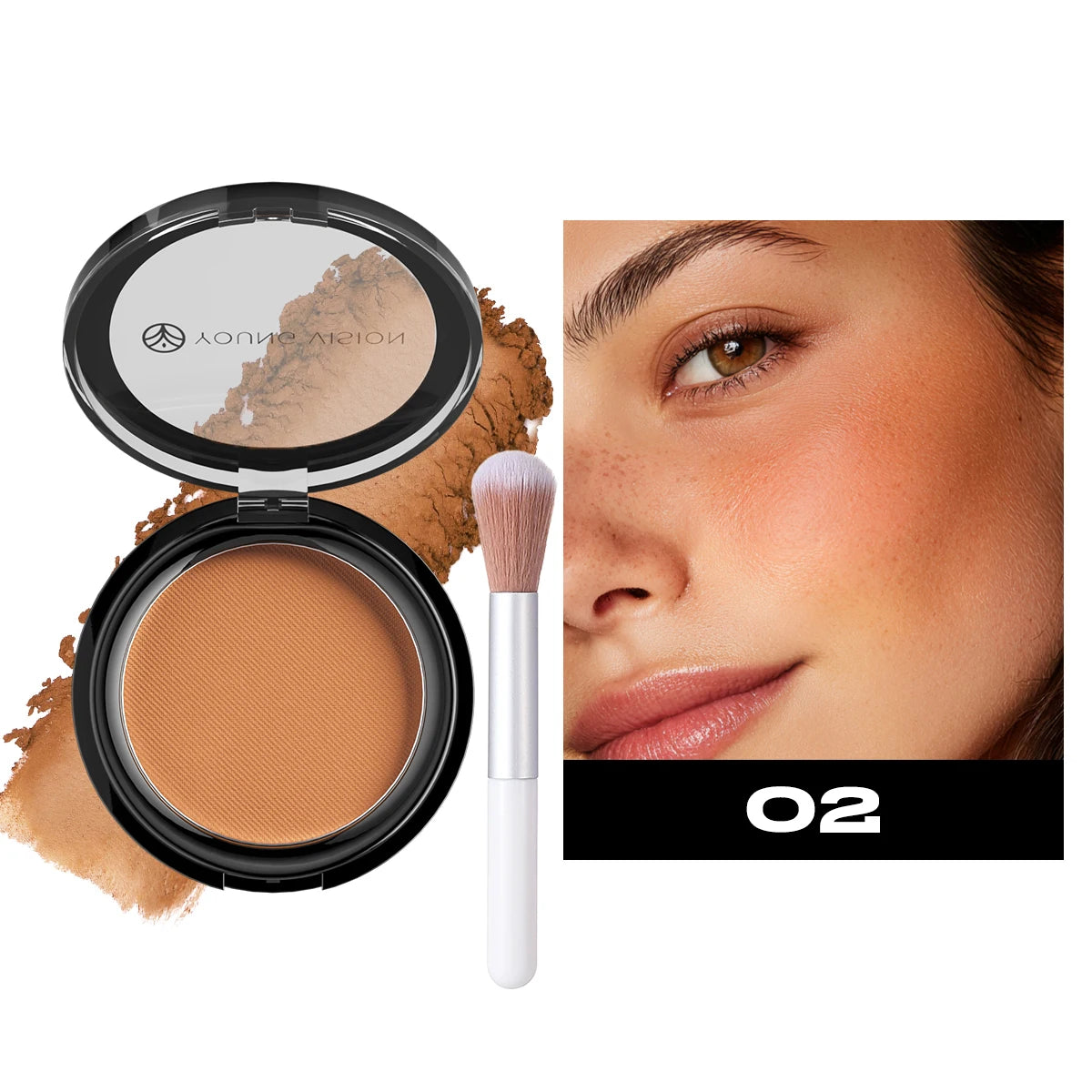 Professional Matte Contour Powder Tray Creates a 3D Facial Contour, with Long-Lasting Bronzing Powder for Setting Makeup