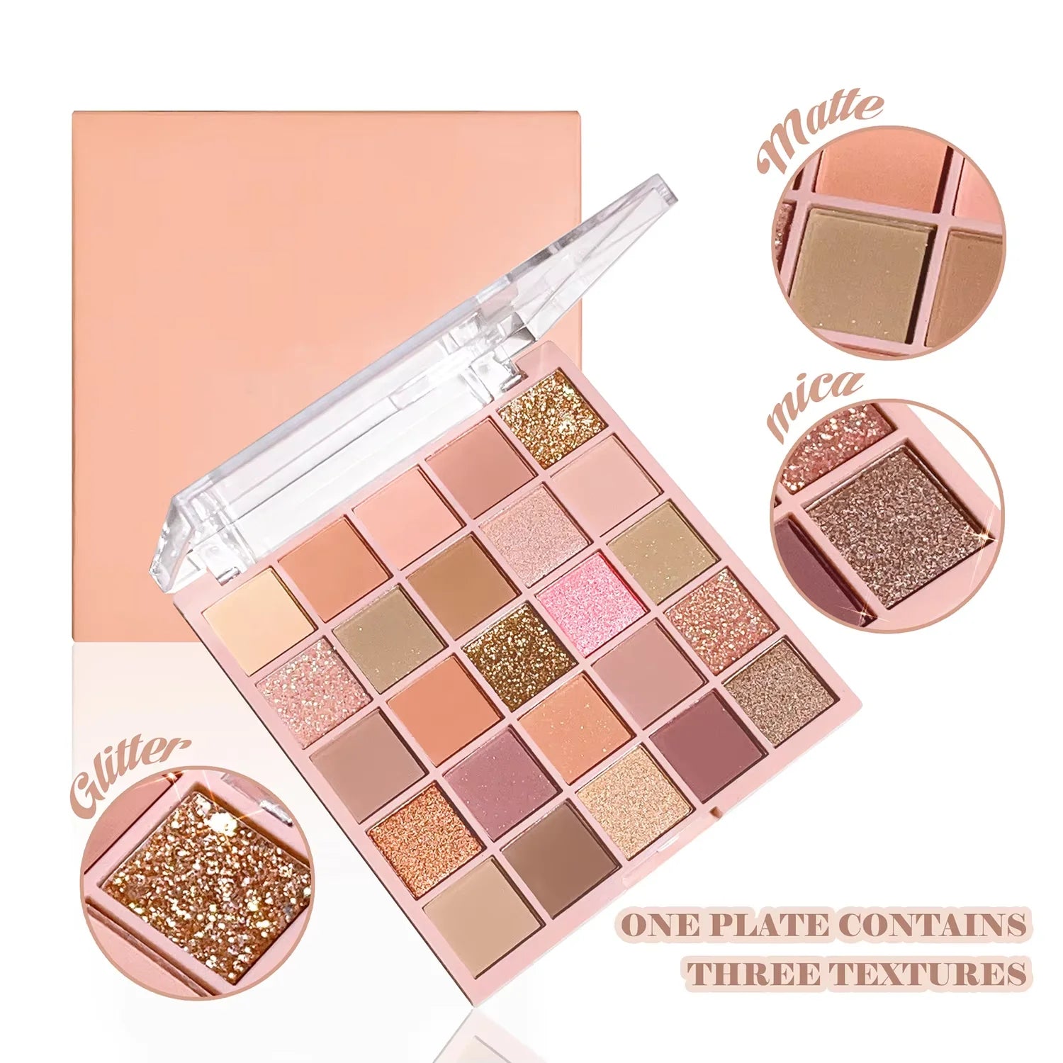25-Color Eye Shadow Tray, Oatmeal Milk Tea Tray, Sparkling Powder, Pearl Sequins, Gentle Orange Brown, Affordable Eye Shadow