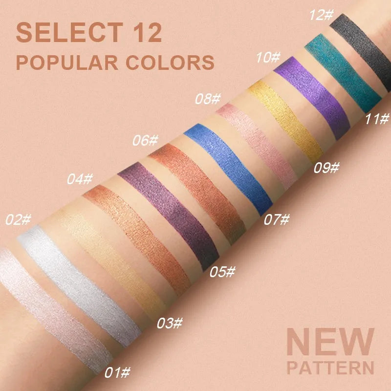 12-Piece Pearlescent Eye Shadow Stick Set