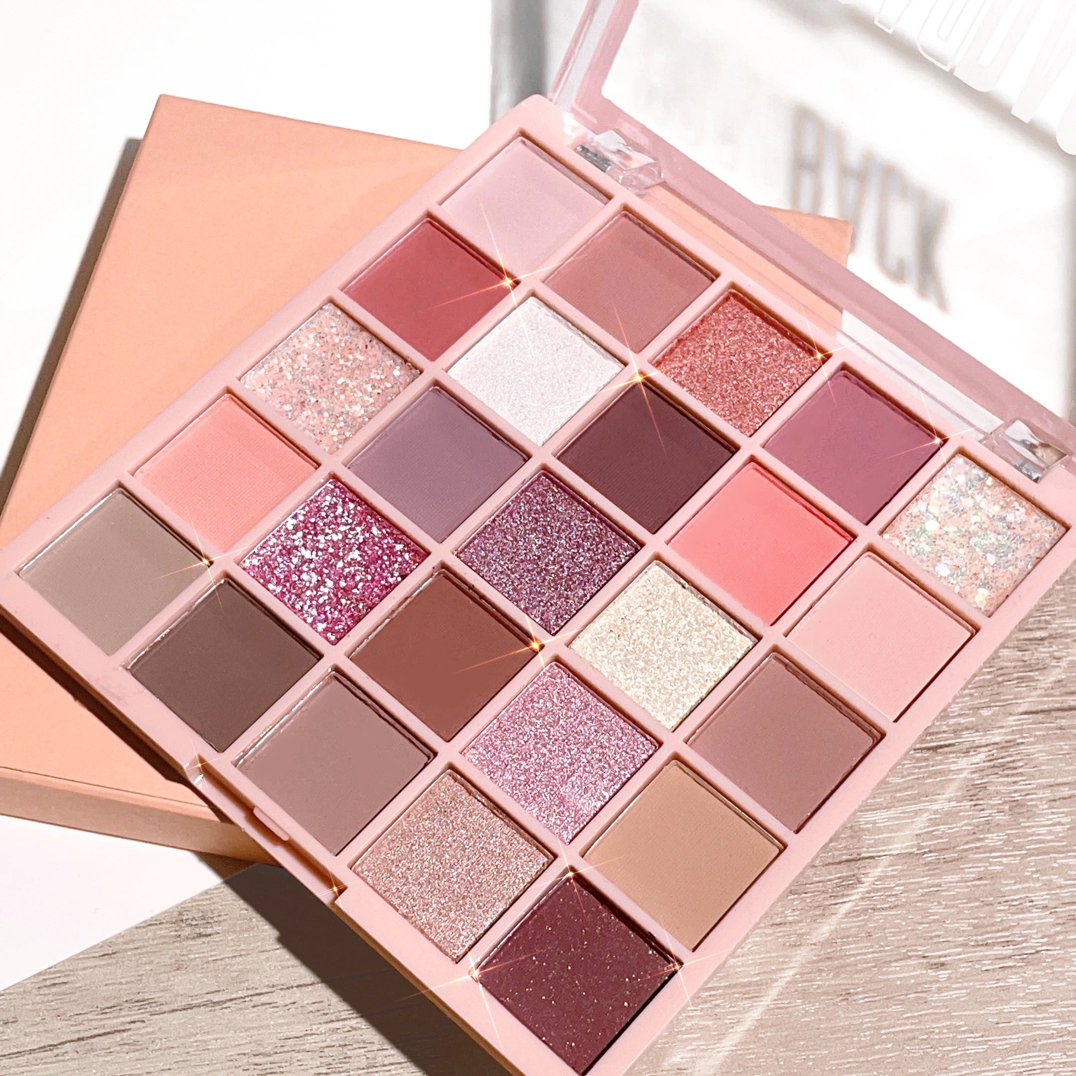 25-Color Eye Shadow Tray, Oatmeal Milk Tea Tray, Sparkling Powder, Pearl Sequins, Gentle Orange Brown, Affordable Eye Shadow